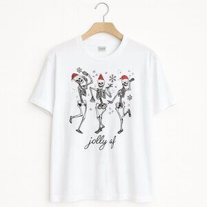 #030 JOLLY AF | NWT|  Dancing Skeleton Tee Shirt - Women’s Large